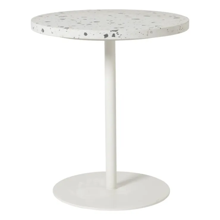 Xenos Bijzettafel Terrazzo - wit - ø40x45 cm- Bijzettafels