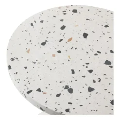 Xenos Bijzettafel Terrazzo - wit - ø40x45 cm- Bijzettafels