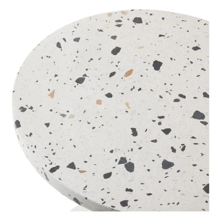 Xenos Bijzettafel Terrazzo - wit - ø40x45 cm- Bijzettafels