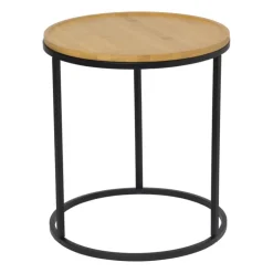 Xenos Bijzettafels Bamboe - MDF/metaal - set van 2- Salontafels|Bijzettafels