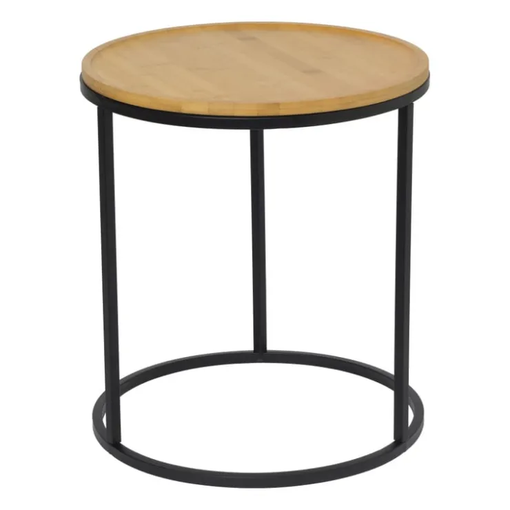 Xenos Bijzettafels Bamboe - MDF/metaal - set van 2- Salontafels|Bijzettafels