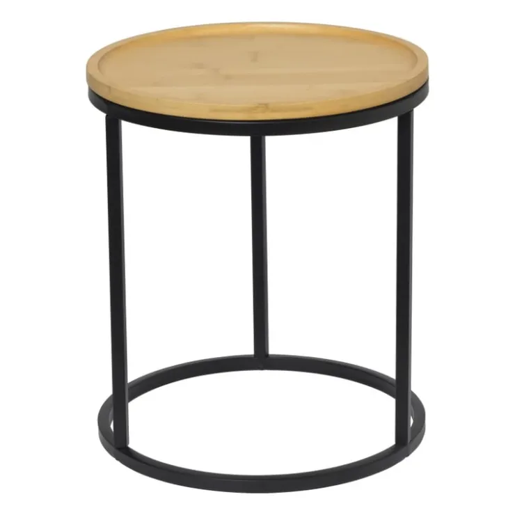 Xenos Bijzettafels Bamboe - MDF/metaal - set van 2- Salontafels|Bijzettafels