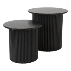 Xenos Bijzettafels Oslo - zwart - set van 2- Bijzettafels