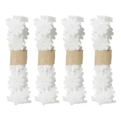 Xenos Bloemenband wit - set van 4 - 100 cm- Knutselspullen