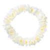 Xenos Bloemenkrans - wit - 110 cm- Verkleedaccessoires