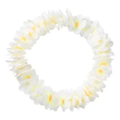 Xenos Bloemenkrans - wit - 110 cm- Verkleedaccessoires