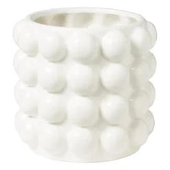 Xenos Bloempot bubbel - wit - ø15x15 cm- Bloempotten