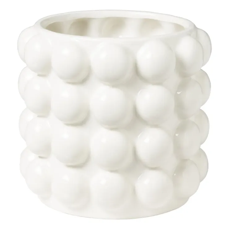Xenos Bloempot bubbel - wit - ø15x15 cm- Bloempotten