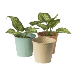 Xenos Bloempot patroon maat S - ø12x13 cm - oranje- Plantenbakken|Bloempotten