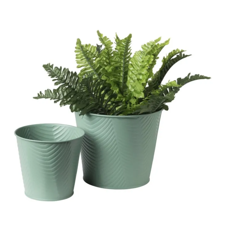 Xenos Bloempot patroon maat S - ø12x13 cm - groen- Plantenbakken|Bloempotten