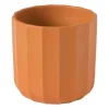Xenos Bloempot streep - rood - ø11.5x11 cm- Bloempotten