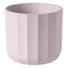 Xenos Bloempot streep - roze - ø13.5x12.6 cm- Bloempotten