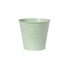 Xenos Bloempotje ijzer - groen - 10x7x9.5 cm- Bloempotten
