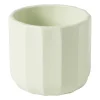 Xenos Bloempotje streep - groen - ø7x6.5 cm- Bloempotten