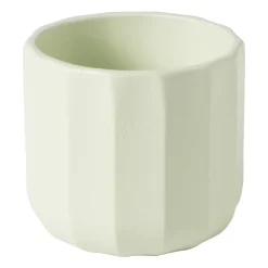 Xenos Bloempotje streep - groen - ø7x6.5 cm- Bloempotten