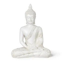 Xenos Boeddha beeld - wit - 27 cm- Boeddha Beelden|Decoratieve Beelden