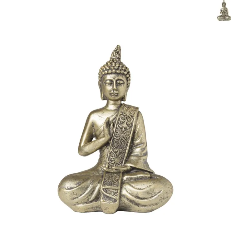 Xenos Boeddha goud - diverse varianten - 18.2x12.3x8.3 cm- Boeddha Beelden|Decoratieve Beelden