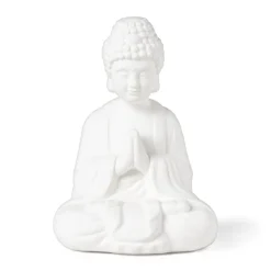 Xenos Boeddha porselein - wit - 14.2x11.2x19 cm- Boeddha Beelden|Decoratieve Beelden