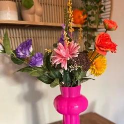 Xenos Boeket kunstbloemen - multikleur - 60 cm- Kunstbloemen
