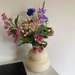 Xenos Boeket kunstbloemen - paars - 60 cm- Kunstbloemen