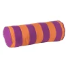Xenos Bolster kussen met strepen - paars/oranje - ø18x45 cm- Kussens