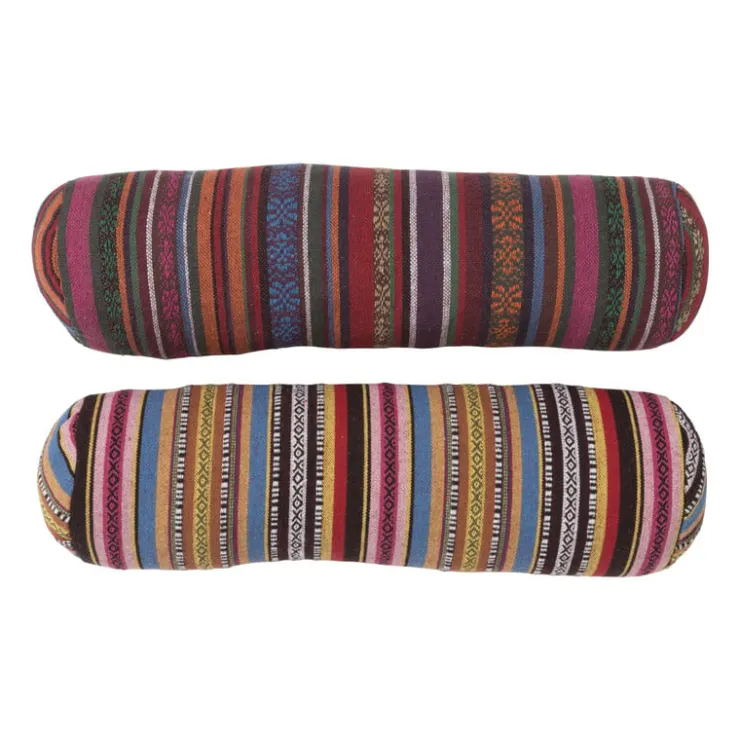 Xenos Bolster kussen Mexican - paars - 15x50 cm- Kussens