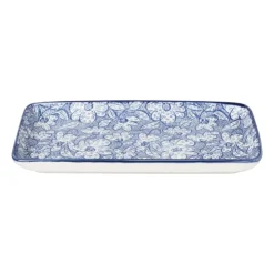 Xenos Bord blue print - botanic - 20x11 cm- Sushi Servies|Tapasservies