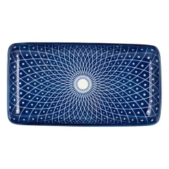 Xenos Bord blue print - diamonds - 20x11 cm- Sushi Servies|Tapasservies