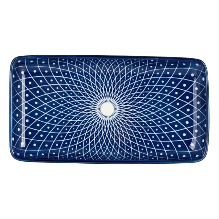 Xenos Bord blue print - diamonds - 20x11 cm- Sushi Servies|Tapasservies