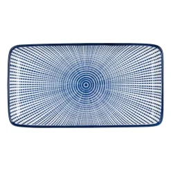 Xenos Bord blue print - stripes - 20x11 cm- Sushi Servies|Tapasservies
