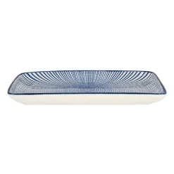 Xenos Bord blue print - stripes - 20x11 cm- Sushi Servies|Tapasservies