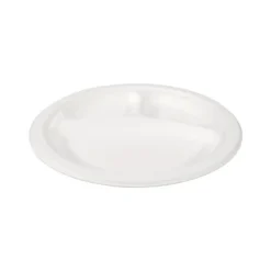 Xenos Borden bagasse met 3 vakken - set van 12 - ø26 cm- Wegwerpservies