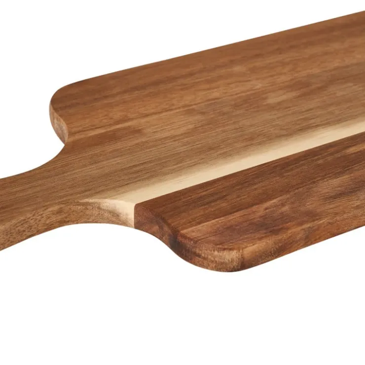 Xenos Borrelplank acacia met handvat - 70x19x1.5 cm- Borrelplanken