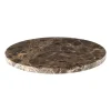 Xenos Borrelplank marmer rond - bruin - ø28x1.5 cm- Borrelplanken