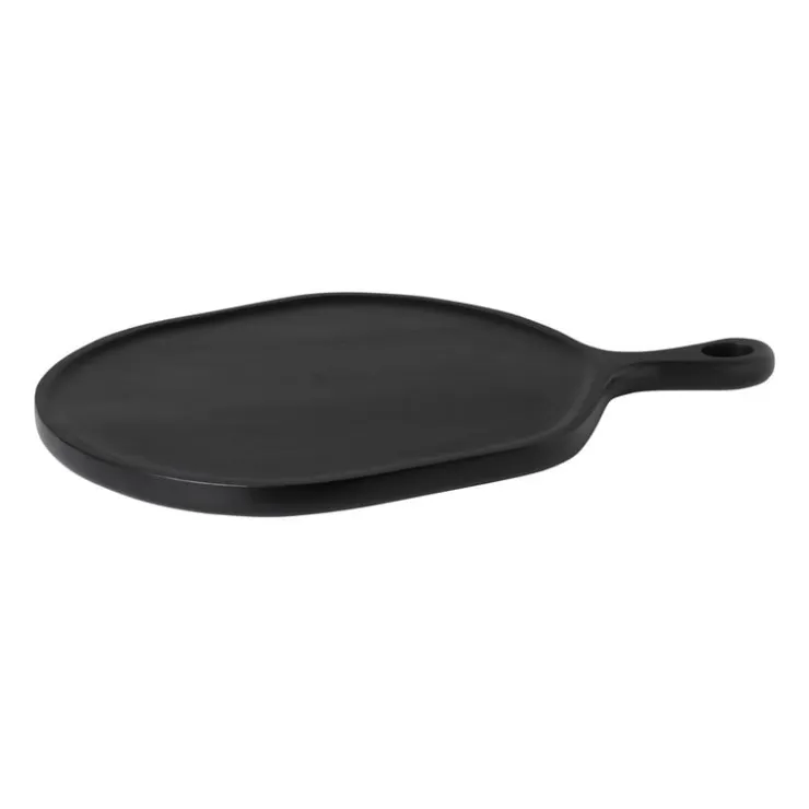 Xenos Borrelplank organisch - acaciahout - zwart - 40x58 cm- Borrelplanken