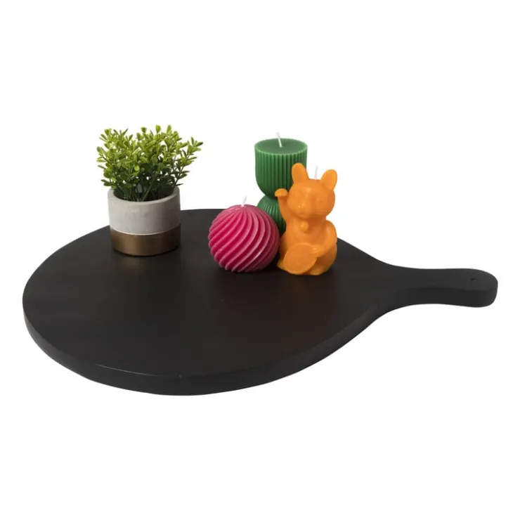 Xenos Borrelplank rond - zwart - 40x50x2 cm- Borrelplanken|Sushi Servies