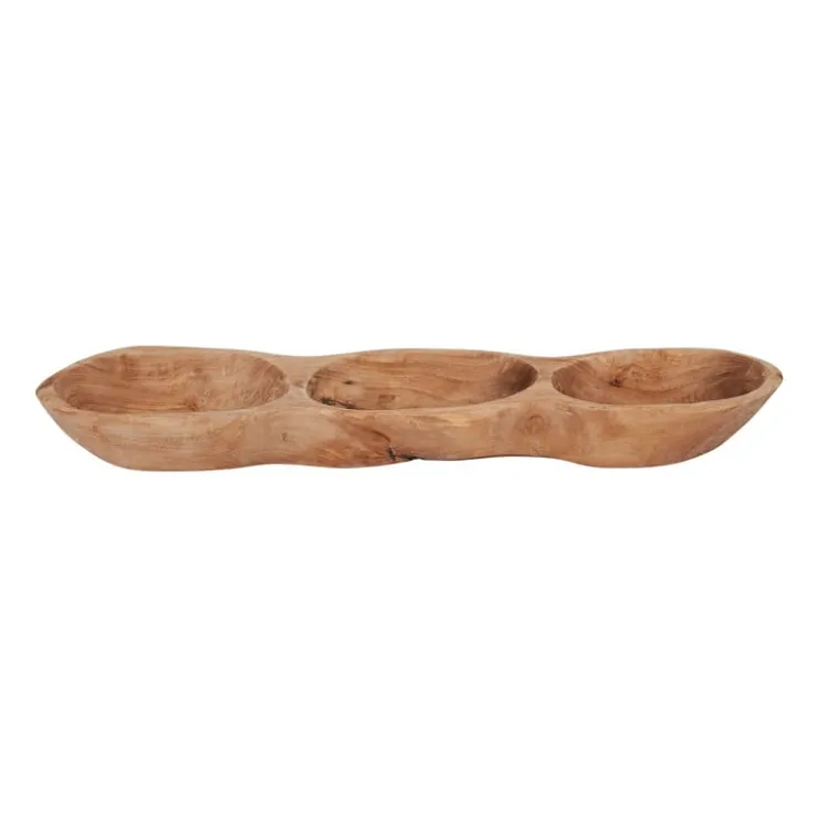 Xenos Borreltrio olijfhout - 39x10x4 cm- Borrelplanken|Tapasservies