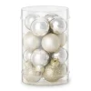 Xenos Box met kerstballen - goudkleurig - ø2.5 cm- set van 16- Kerstballen