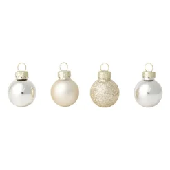 Xenos Box met kerstballen - goudkleurig - ø2.5 cm- set van 16- Kerstballen