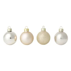 Xenos Box met kerstballen - goudkleurig - ø4 cm - set van 16- Kerstballen