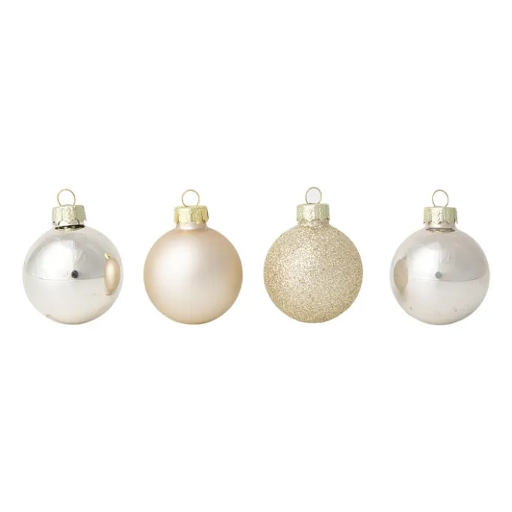 Xenos Box met kerstballen - goudkleurig - ø4 cm - set van 16- Kerstballen