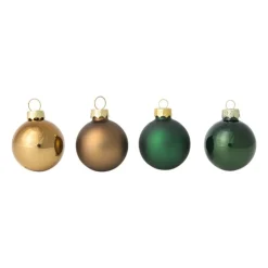 Xenos Box met kerstballen - groen - ø4cm - set van 16- Kerstballen