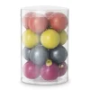 Xenos Box met kerstballen - multikleur - ø4 cm - set van 16- Kerstballen