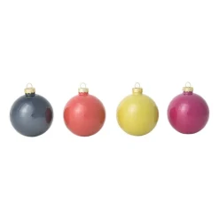 Xenos Box met kerstballen - multikleur - ø7 cm - set van 8- Kerstballen