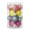 Xenos Box met kerstballen - multikleur - ø2.5 cm - set van 16- Kerstballen