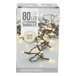 Xenos Buitenverlichting 80 LED - warm wit - 6 meter- Kerstverlichting