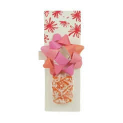 Xenos Cadeaulint en strik mix - rood/roze - set van 2- Cadeaulinten