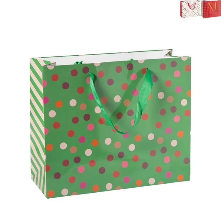 Xenos Cadeautas holly jolly maat L - diverse varianten- Kerst Inpakken