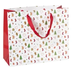 Xenos Cadeautas holly jolly maat L - diverse varianten- Kerst Inpakken