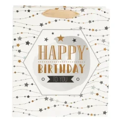 Xenos Cadeautasje Happy birthday - ster - 23x26 cm- Cadeautasjes